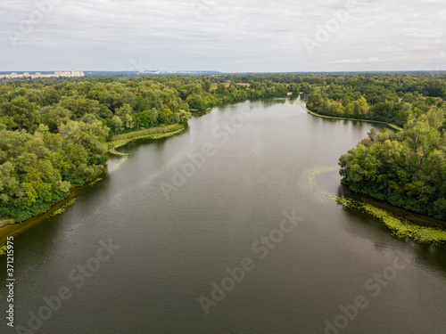 Aerial view of the Dnieper River in Kiev.