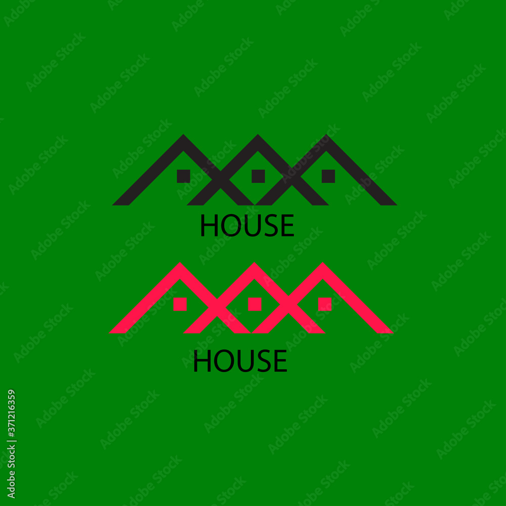 Real estate house logo. Top arrow up house logotype. Simple home icon design. Real estate house logo. Top arrow up house logotype. Simple home icon design.