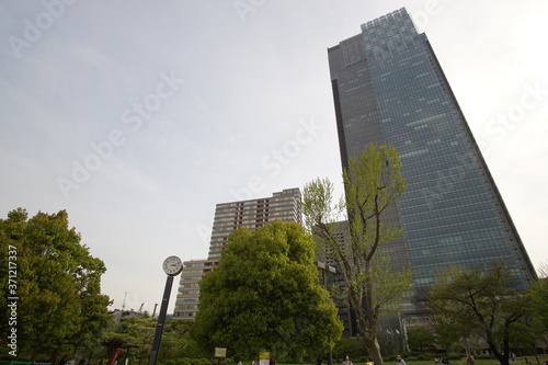 High-rise buildings and blue sky - Tokyo  Japan