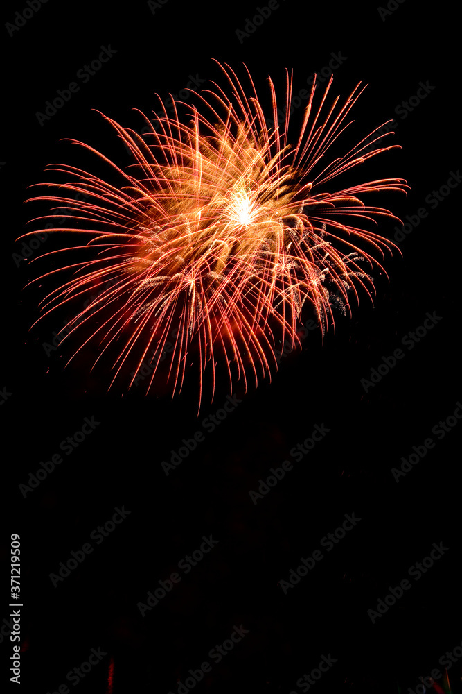 Amazing fireworks show in the dark sky Amazing fireworks show in the dark sky