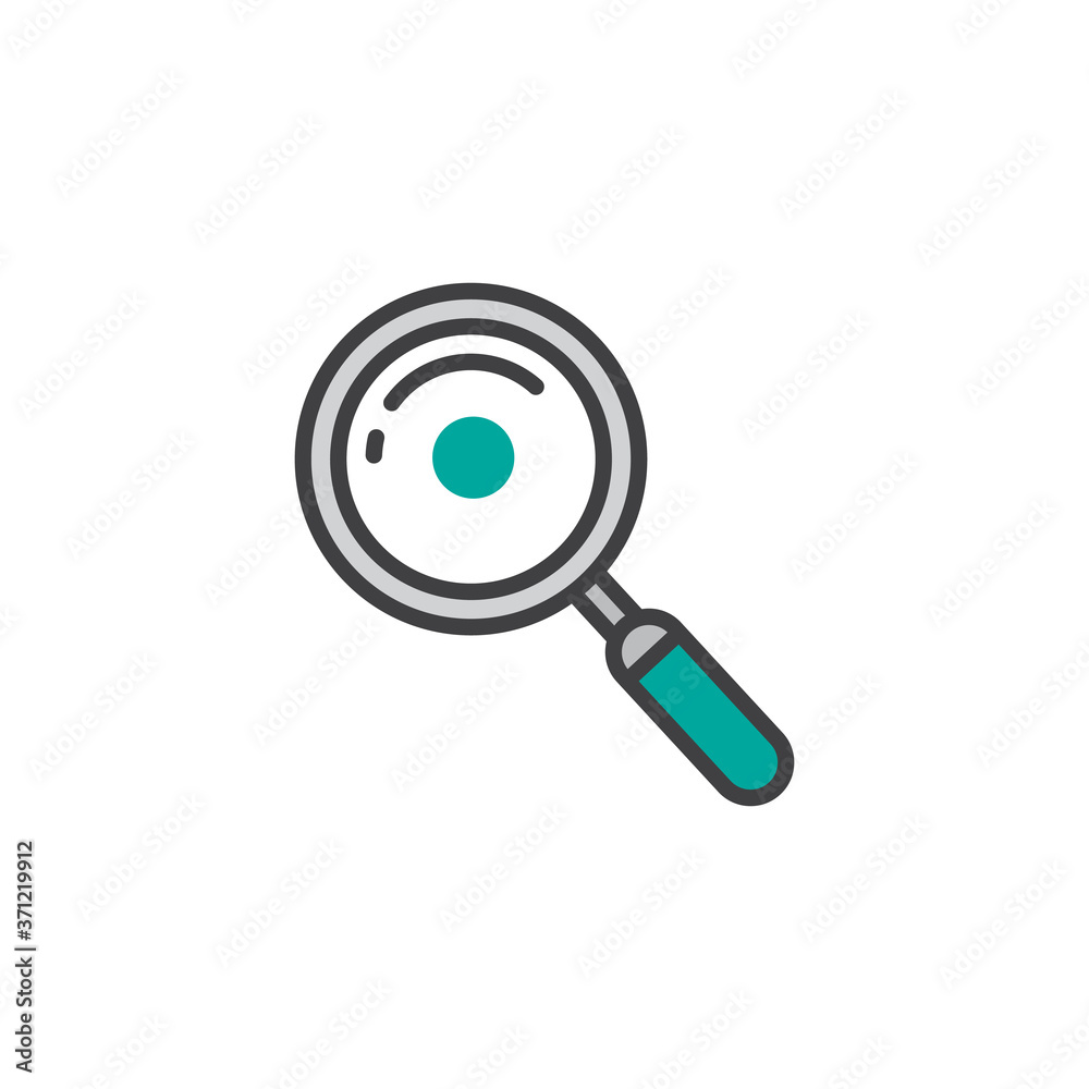 Magnify glass icon. Stock vector illustration isolated on white background Magnify glass icon. Stock vector illustration isolated on white background
