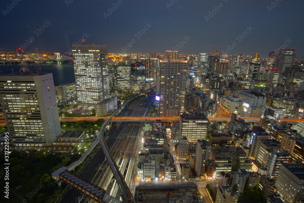 Fototapeta premium Tokyo at Nigh view of the city, Tokyo city skyline, Tokyo Japan