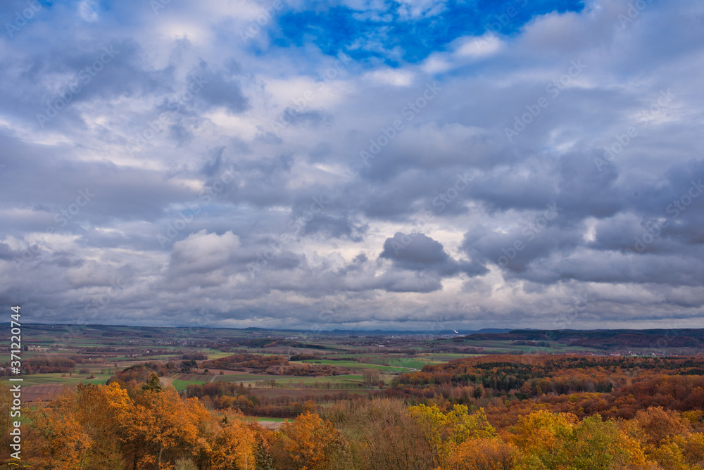 Herbstliche Landschaft in Oberfranken Deutschland