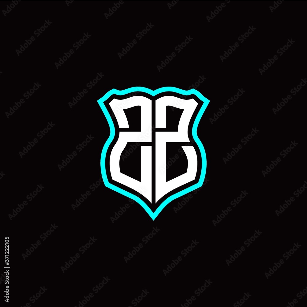 Initial Z Z letter with shield style logo template vector Initial Z Z letter with shield style logo template vector