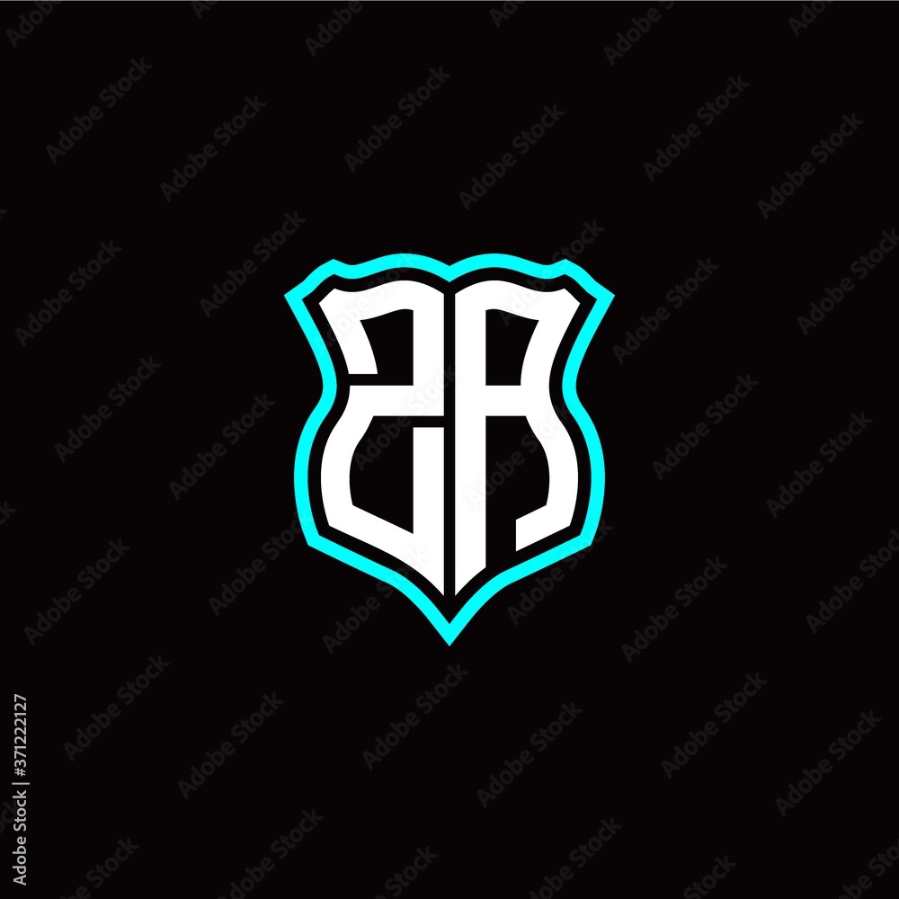 Initial Z A letter with shield style logo template vector Initial Z A letter with shield style logo template vector