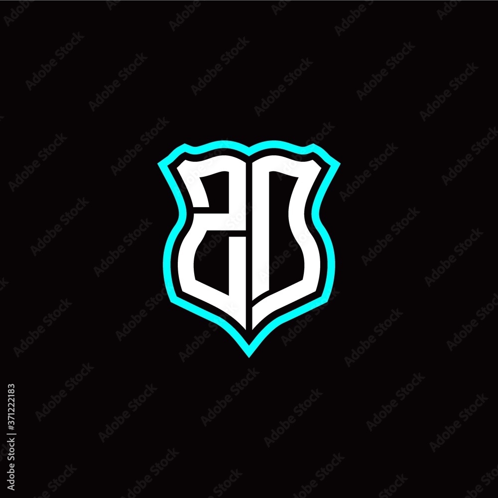 Initial Z D letter with shield style logo template vector Initial Z D letter with shield style logo template vector