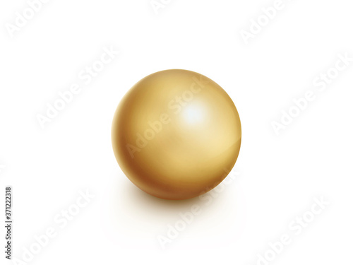 Golden sphere isolated on white background. 3D illustration