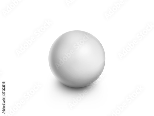 White sphere isolated on white background. 3D illustration