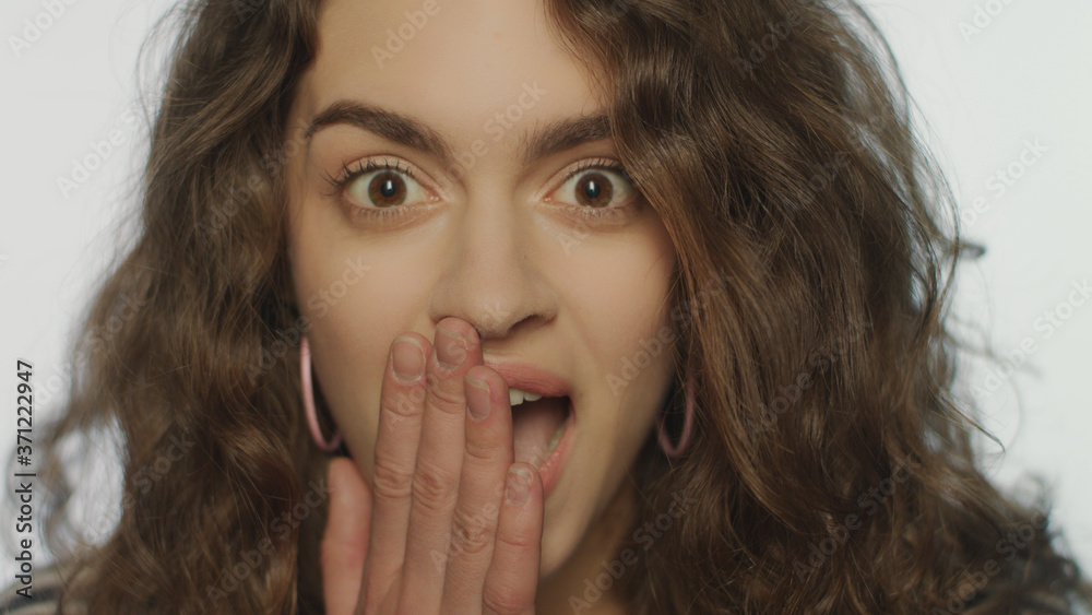 Surprised girl face. Shocked woman face expression. Wow woman emotion Surprised girl face. Shocked woman face expression. Wow woman emotion