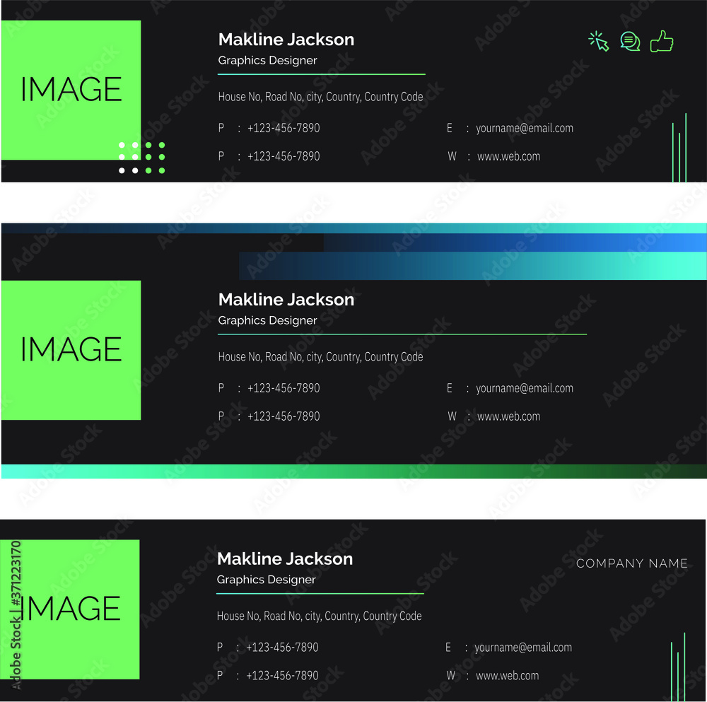 Professional modern & flat email signature template Professional modern & flat email signature template