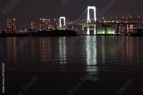 Fototapeta Naklejka Na Ścianę i Meble -  Tokyo, Japan at Rainbow Bridge and Tokyo Bay.