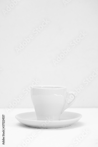one white empty Cup on a white background