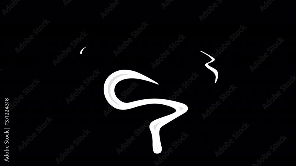 Comic Smoke Fx animation rising up in 2d cartoon posterized effect clouds