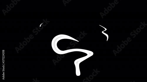 Comic Smoke Fx animation rising up in 2d cartoon posterized effect clouds