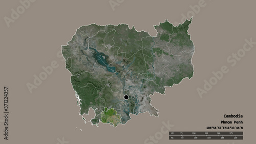 Location of Kâmpôt, province of Cambodia,. Satellite