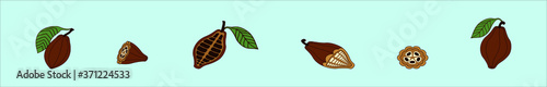 set of cocoa bean design template with various models. vector illustration