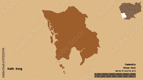 Ka  h Kong  province of Cambodia  zoomed. Pattern