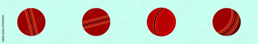 four cricket ball design template with various models. vector illustration four cricket ball design template with various models. vector illustration