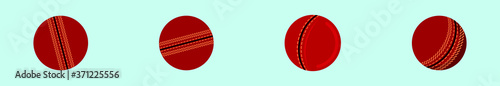 four cricket ball design template with various models. vector illustration