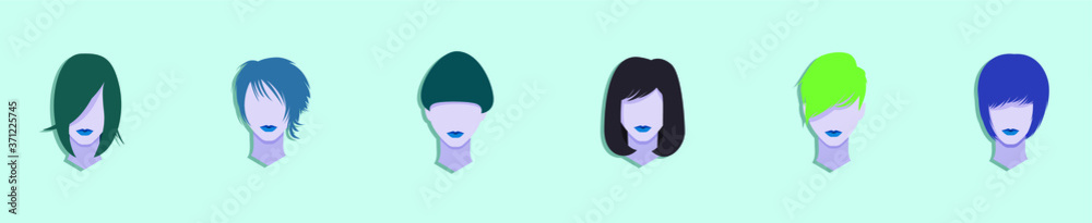 set of women hair style design template with various models. vector illustration set of women hair style design template with various models. vector illustration