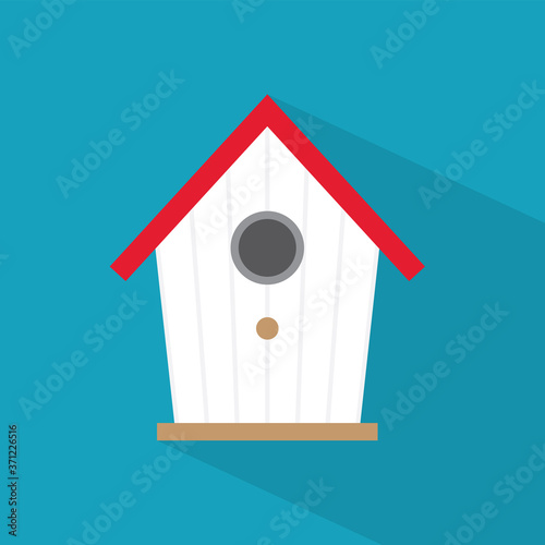 wooden bird house icon- vector illustration