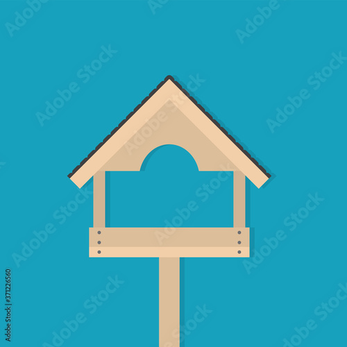 wooden bird feeder icon- vector illustration