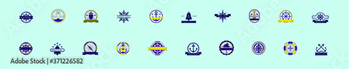 set of nautical badges design template with various models. vector illustration © eny