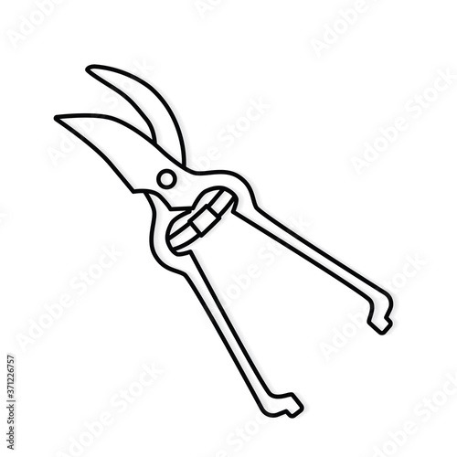 pruning secateurs scissors icon- vector illustration
