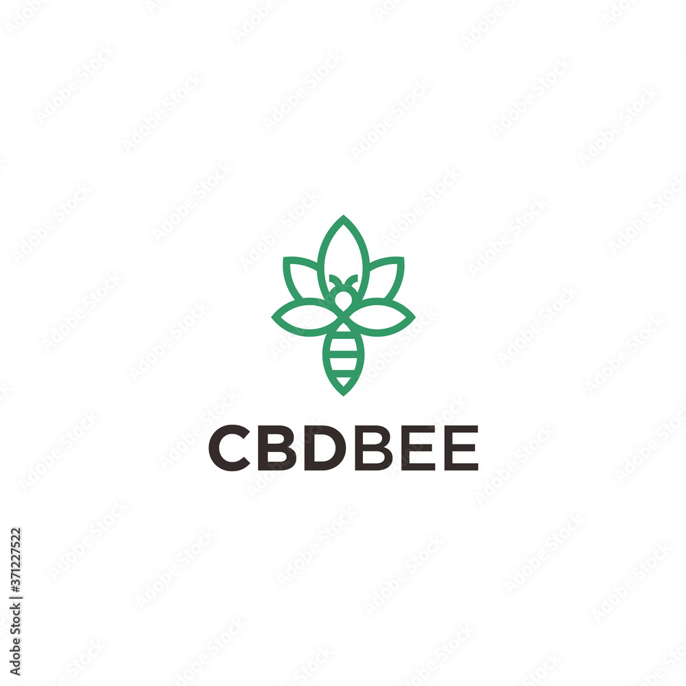 abstract bee logo. cbd icon