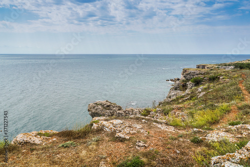Landscape and seascape from the nature reserve "Yailata" near Kamen Bryag, on the Black Sea, Bulgaria