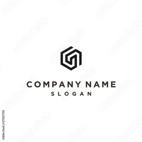 hexagon g logo. box icon