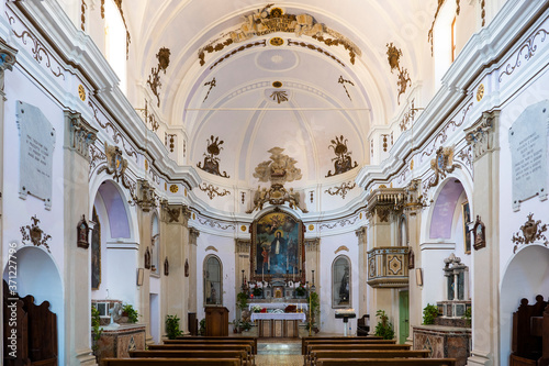 Inside the church of Maria Santissima Addolorata (Mary of Sorrows in english) on Santa Marina Salina in the island of Salina, Aeolian Islands, Sicily, Italy.