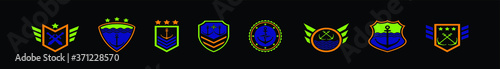 set of navy seals badges design template with various models. vector illustration