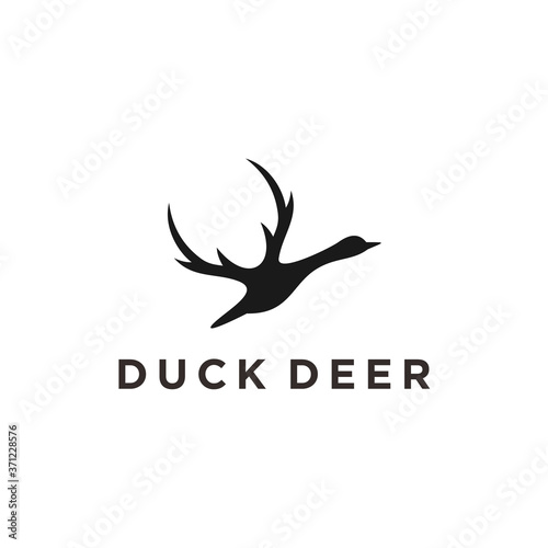 abstract duck logo. deer icon