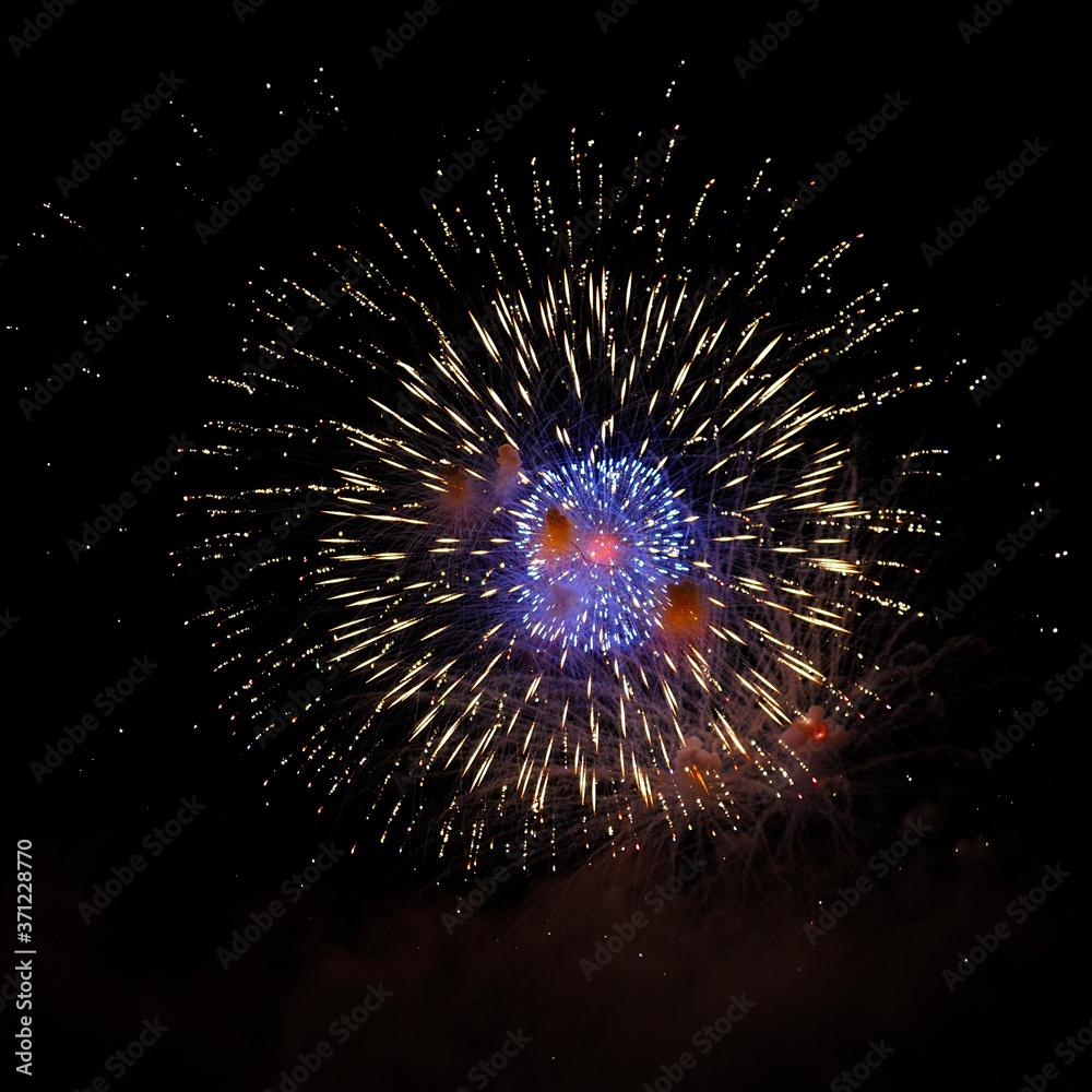 Urban Fireworks Display with Colours Urban Fireworks Display with Colours