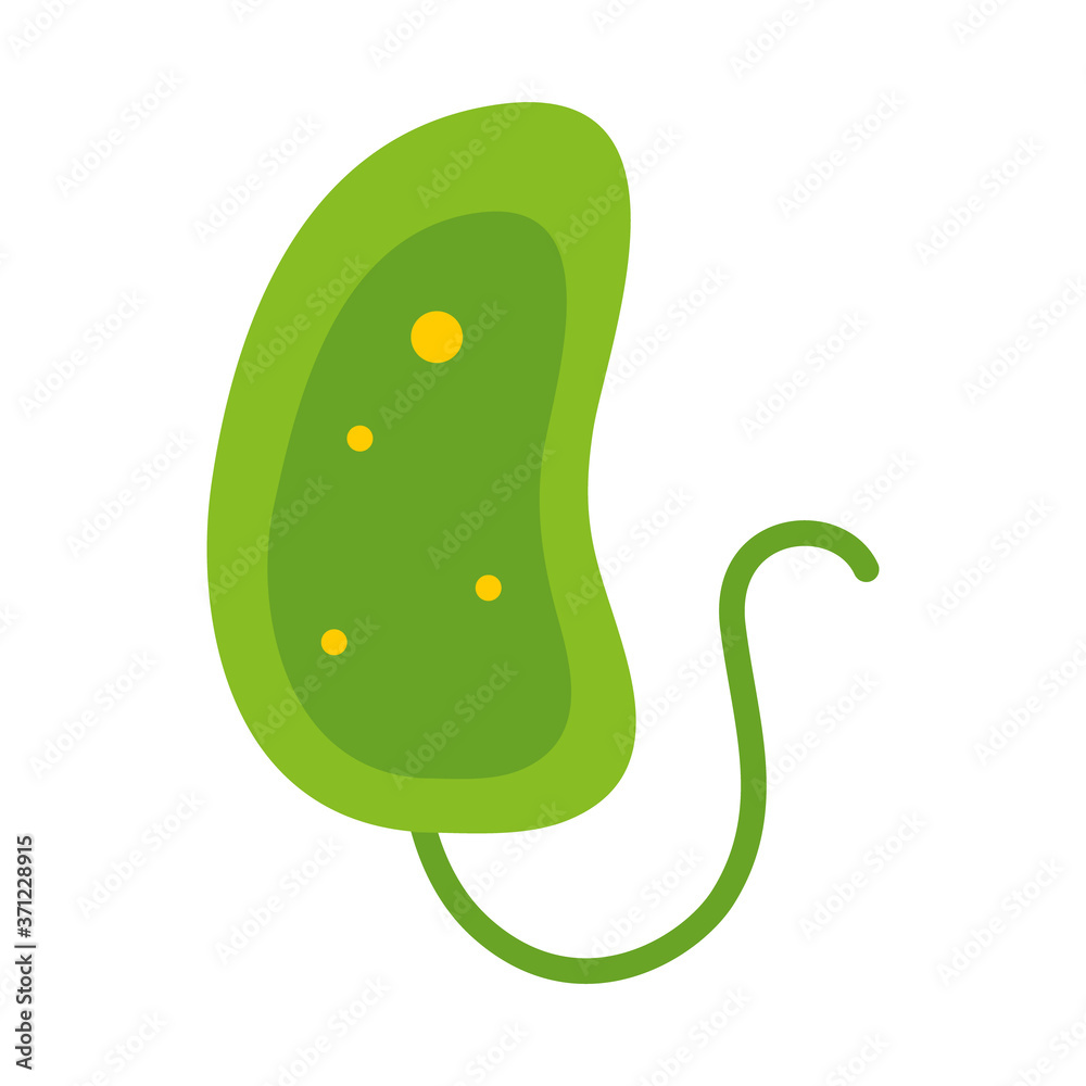 vibrios bacteria shape icon, flat style