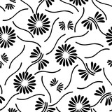seamless pattern Chrysanthemums,japanese floral pattern on white background