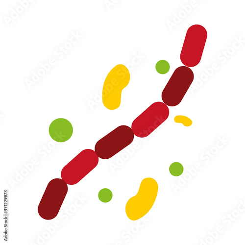 streptococcus bacterias icon, flat style