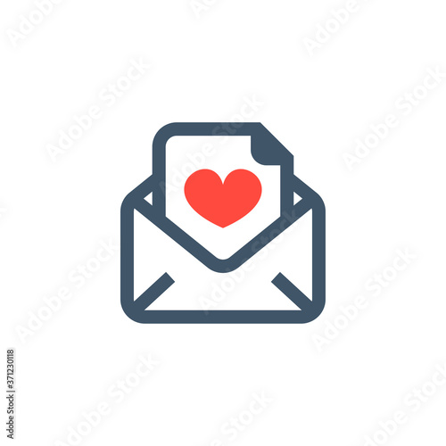 Love letter, message email. Envelope icon vector. Romantic letter. Love letter message icon. Closed envelope with heart. Valentine Day love beautiful. Secret love mail