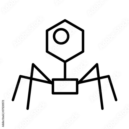 bacteriophage shape icon, line style