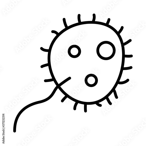 icon of bacteria shape icon, line style