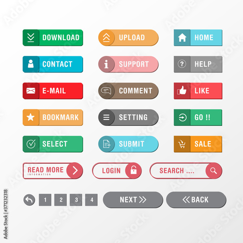 Element buttonweb set colorful