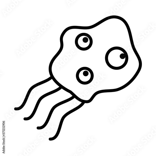 helicobacter shape icon, line style