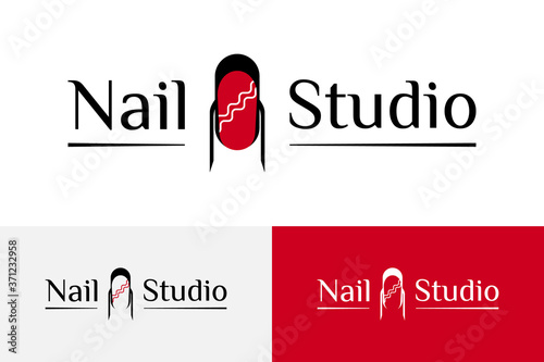 Stylish nail studio logotype