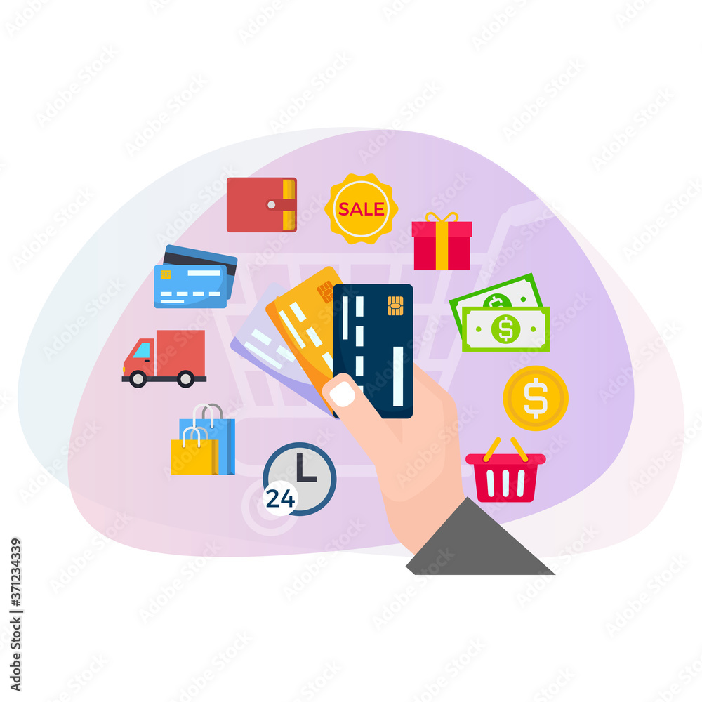 Online shopping on website application vector concept version 15. Online shopping on website application vector concept version 15.
