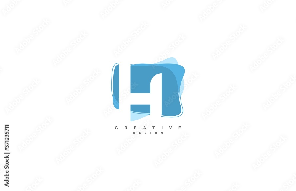 Abstract Flowing Liquid Shapes Letter H Logo Design Abstract Flowing Liquid Shapes Letter H Logo Design