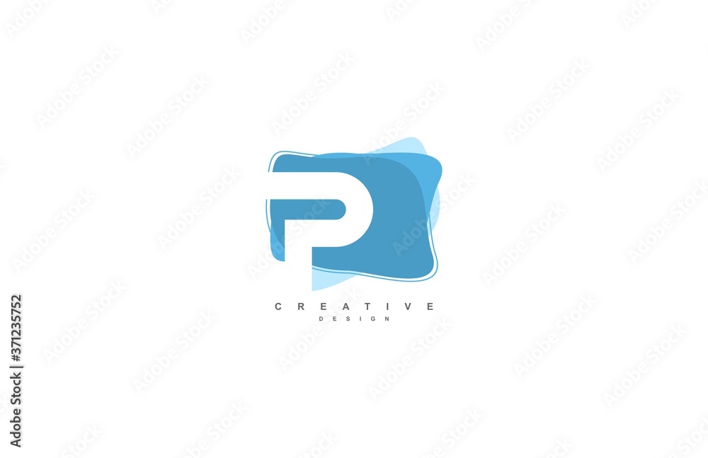 Abstract Flowing Liquid Shapes Letter P Logo Design