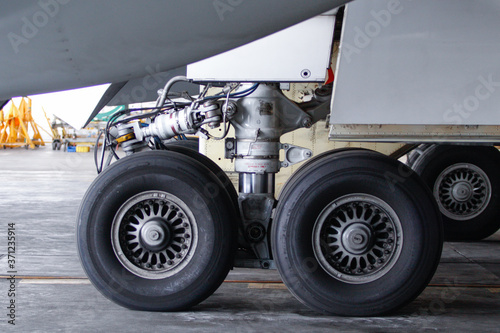 20 April 2010, Jakarta,Indonesia: Aircraft Wheels At GMF AeroAsia Hanggar, Soekarno Hatta Airport. © danviewfinder