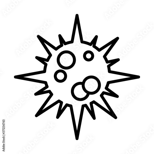 influenza bacteria icon, line style