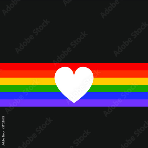 Free Download LGBT flag with heart. Symbol lesbian, gay, bisexual, transgender rainbow flag. Poster, card, banner, background	 - GFXLoad